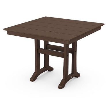 POLYWOOD 37-Inch Farmhouse Trestle Dining Table - Mahogany